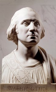 जॉर्ज वाशिंगटन द्वारा मार्बल बस्ट (1732-1789) जीन एंटोनी हौडॉन द्वारा मूर्तिकला (1741-1828) 1786 पेरिस, मुसी डु लौवर द्वारा जीन एंटोनी हौडन