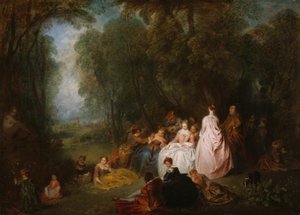 देश उत्सव (पादरी सभा) द्वारा Jean-Antoine Watteau