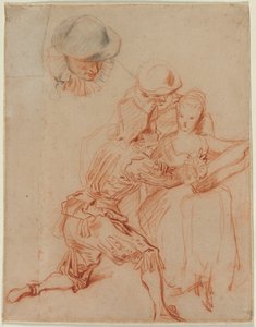 quot;द रोमान्सरquot; के लिए अध्ययन द्वारा Jean-Antoine Watteau