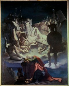 जीन फ्रेंकोइस (जीन-फ्रेंकोइस) ले सुउर (लेसुउर) (1760-1837) द्वारा ओपेरा "" ओसियन या बार्ड्स "" के ओसियन चित्रण का सपना, बार्ड ओसियन नेपोलियन द्वारा पढ़ा गया तीसरी शताब्दी का स्कॉटिश कवि था, वह एक प्रतिनिधि है जो एक गीत पर सो रहा है, Beh द्वारा जीन अगस्टे डॉमिनिक इंगर्स