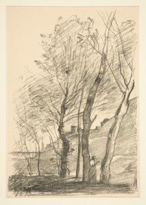 ला लेक्चर सूस लेस आर्बर्स (पेड़ों के नीचे पढ़ना) द्वारा Jean-Baptiste-Camille Corot