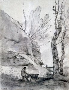 बकरी के साथ मैन स्ट्रगल, c1816-1875 द्वारा जीन बैप्टिस्ट केमिली कोरोट