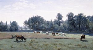 मार्कोसिस - गायों की चराई, 1845-50 द्वारा जीन बैप्टिस्ट केमिली कोरोट