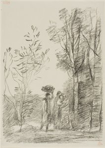 जंगल में बैठक द्वारा Jean-Baptiste-Camille Corot