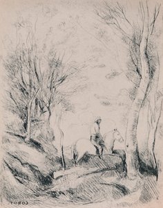 द हॉर्समैन इन द वुड, c.1854, 1946 द्वारा जीन बैप्टिस्ट केमिली कोरोट