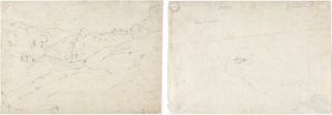मैरिनो का दृश्य (रेक्टो); लैंडस्केप के लिए स्केच (पीछे की ओर) द्वारा Jean-Baptiste-Camille Corot