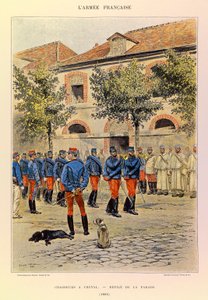 एडोर्ड डिटेल (1848-1912) द्वारा सचित्र कैप्टन जूल्स रिचर्ड के फ्रांसीसी आर्मी के प्रकार और वर्दी: हंटर्स ए हॉर्सबैक; 1886 में डिफाइल डे ला परेड, संग्रह आंशिकCollection द्वारा जीन बैप्टिस्ट एडौर्ड डिटेल