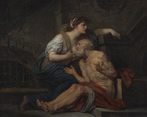 साइमन और पेरो, रोमन चैरिटी, c.1767 (कैनवास पर तेल) द्वारा जीन बैप्टिस्ट ग्रीज़े