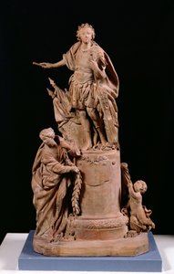 लुई XV (1710-74) एक रोमन सम्राट के रूप में, रेनेस में होटल डे विले के लिए एक मूर्ति के लिए परियोजना, c.1748 (टेराकोटा)