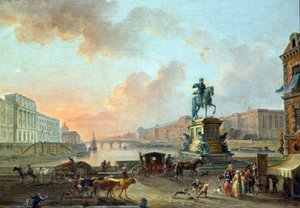 1775 के आसपास पोंट नेफ से मोनाई, पोंट रॉयल और लौवर का दृश्य जीन बैप्टिस्ट लेलेमैंड (1710-1803) 1775 सन द्वारा पेंटिंग। 0.53x0.64 मीटर पेरिस, मुसी कार्नावलेट द्वारा जीन बैप्टिस्ट लेलमैंड