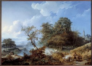 एनीमे लैंडस्केप। जीन बैप्टिस्ट लेप्रिंस की पेंटिंग (1734-1781)