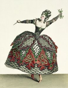 Tauris और कई अन्य ओपेरा में इफेनिया में एक रोष के लिए पोशाक, Rene Gaillard (c.1710-90) द्वारा उत्कीर्ण द्वारा जीन बैप्टिस्ट मार्टिन