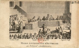 रिवोल्यूशनरी ट्रिब्यूनल, 1806 में मैरी एंटोनेट। द्वारा जीन बैप्टिस्ट मिशेल डुप्रीला