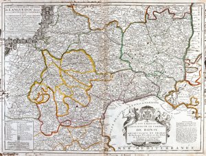 लैंगेडोक का नक्शा (फ्रांस के दक्षिण में) (उत्कीर्णन) द्वारा जीन बैप्टिस्ट नोलिन