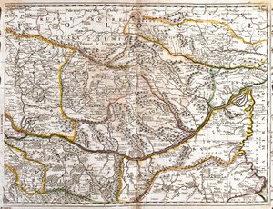 Moravian Wallachia (चेक गणराज्य) का नक्शा (उत्कीर्णन) द्वारा जीन बैप्टिस्ट नोलिन