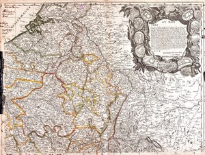 लक्समबर्ग के डचे का नक्शा, शैम्पेन और डचे ऑफ लोरेन (उत्कीर्णन) द्वारा जीन बैप्टिस्ट नोलिन