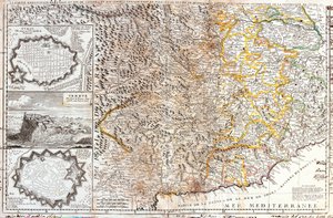 सेवॉय के ड्यूक के दक्षिण क्षेत्रों का नक्शा, इटली में (उत्कीर्णन) द्वारा जीन बैप्टिस्ट नोलिन