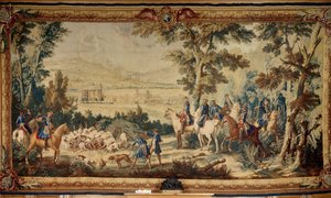 लुई XV का शिकार। जीन बैप्टिस्ट ऑड्री द्वारा टेपेस्ट्री (1686 - 1755) द्वारा जीन बैप्टिस्ट ओड्री