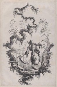 चिनोइसेरी आभूषण प्रिंट, 1755। द्वारा जीन बैप्टिस्ट पेलमेंट