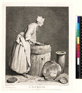 L'Ecureuse, चार्ल्स-निकोलस कोचीन I (1688-1754) 1740 (नक़्क़ाशी और उत्कीर्णन) द्वारा उकेरा गया द्वारा जीन बैप्टिस्ट शिमोन (बाद) चारडिन