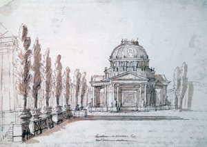 ओपेरा अकिलिस और पॉलीक्सिन के लिए 'टेम्पल ऑफ अपोलो', c1687 द्वारा जीन बेरेन, जीन बैप्टिस्ट लुली