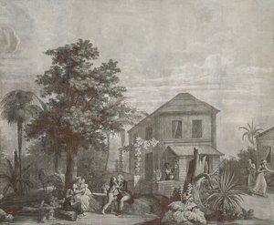 फफूंद एंड सी, सी .1823 की श्रृंखला "पॉल एट वर्जिन" से पारिवारिक समय, वॉलपेपर पैनल