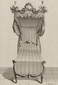 लिट ए ला फ्रांसेइस, 1770 के दशक के मध्य में प्रकाशित हुआ (रखी गई कागज पर नक्काशी) द्वारा जीन चार्ल्स (बाद में) डेलाफोसे