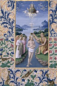 सुश्री लाट। QvI126 f.88v मसीह का बपतिस्मा, &39;बुक ऑफ ऑवर्स ऑफ लुई डी&39;ओर्लेंस&39;, 1469 द्वारा जीन कोलम्बे