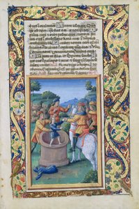 सुश्री लाट। QvI126 fol.20 जोसेफ को कुएं से निकाला गया और इस्माईलाइट्स को बेच दिया गया, बुक ऑफ आवर्स ऑफ लुइस डेलायन्स, 1490 से द्वारा जीन कोलम्बे