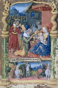 सुश्री लाट। QvI126 fol.31 &39;बुक ऑफ ऑवर्स ऑफ लुई डी&39;ओर्लियंस&39; से 1490 में मैगी का आगमन
