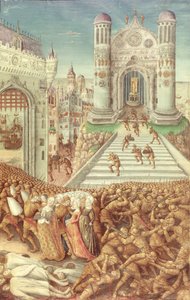 नूव एक् फ्रू 24920 fol.12 &39;हिस्ट्री ऑफ डिस्ट्रक्शन ऑफ ट्रॉय&39; से हेलेन का अपहरण, c.1500