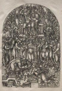 सर्वनाश: एक असंख्य भीड़ जो सिंहासन से पहले खड़ा है, 1546-1556। द्वारा जीन ड्वेट