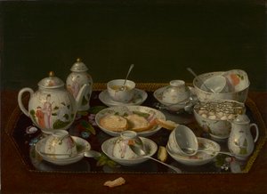 स्टिल लाइफ: टी सेट, c.1781-3 (बोर्ड पर चढ़ा कैनवास पर तेल)