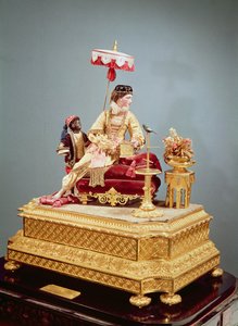 द सिंगिंग लेसन का ऑटोमेटन, 1844 (मिश्रित मीडिया) द्वारा जीन यूजीन रॉबर्ट