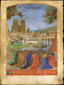भगवान का दाहिना हाथ राक्षसों के खिलाफ विश्वास की रक्षा, c.1452-1460 (पोछा पर गुस्सा और सोने की पत्ती)