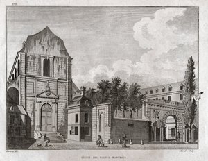 चर्च ऑफ ब्लैंक्स कोट, पेरिस। (उत्कीर्णन, लगभग 1780) द्वारा जीन फ्रेंकोइस गार्नेरे