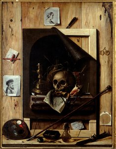 Vanite et trompe l'oeil - जीन फ्रेंकोइस डी ले मोटे (17 वीं शताब्दी) द्वारा पेंटिंग - स्ट्रासबर्ग, मुसी डेस बीक्स आर्ट्स द्वारा जीन फ्रेंकोइस डे ले मोट्टे