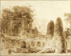 फाउंटेन के साथ रोमन पार्क, 1774 द्वारा जीन ऑनर फ्रैगनार्ड