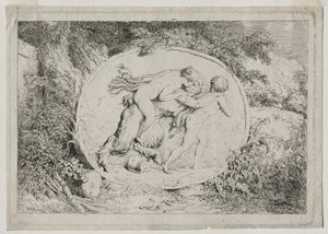 Bacchanales: Nymph Astride a Satyr, 1763। द्वारा जीन ऑनर फ्रैगनार्ड
