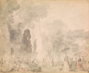 एक पार्क का दृश्य, 1770 के अंत में। द्वारा जीन ऑनर फ्रैगनार्ड