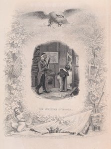 1829 के बेरंगर के गीतों से स्कूल मास्टर। द्वारा जीन इग्नेस इसिडोर गेयार्ड