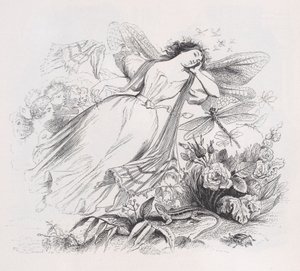 द सिल्फ़ फ्रॉम द कम्प्लीट वर्क्स ऑफ़ बैरेंजर, 1836। द्वारा जीन इग्नेस इसिडोर गेयार्ड