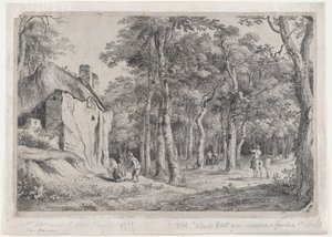 वन के प्रवेश द्वार पर कॉटेज, 1772। द्वारा जीन जैक्स डी बोइसियू