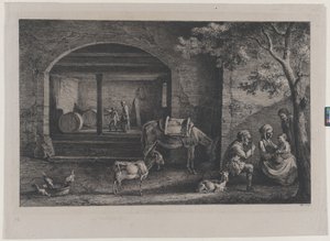 1793 में सेंट-जीन-डे-टूसलस में एक फार्म का इंटीरियर। द्वारा जीन जैक्स डी बोइसियू