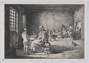 स्कूल मास्टर, 1780। द्वारा जीन जैक्स डी बोइसियू