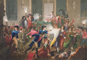 27 जुलाई 1794 को फुलेक्रान-जीन हैरियट के बाद रोबस्पिएरे की गिरफ्तारी, सी। 1796 द्वारा जीन जोसेफ फ्रेंकोइस टैसर्ट