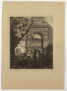 अग्रभाग, वासी आविष्कार, quot;फूलदानों, कब्रों, खंडहरों और फव्वारों के विभिन्न विषयों का संग्रह, कलाकारों के लिए उपयोगी...quot; से