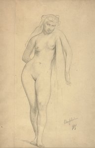 ओमफले, c.1887 (कागज पर ग्रेफाइट) द्वारा जीन लियोन गेरोम