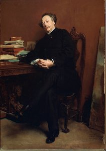 1877 में अलेक्जेंड्रे डुमास जूनियर (1824-1895) का पोर्ट्रेट जीन लुइस अर्नेस्ट मीसोनियर (1815-1891) द्वारा पेंटिंग। वर्साय संग्रहालय का महल द्वारा जीन लुइस अर्नेस्ट मीसोनियर
