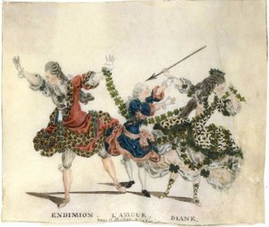 गेटानो वेस्ट्रिस द्वारा बैले एंडीमियन के लिए पोशाक डिजाइन, 1773-1778। द्वारा जीन लुई फ़ेशू